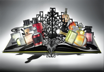 jean paul photographe still life paris Pop up book perfumes